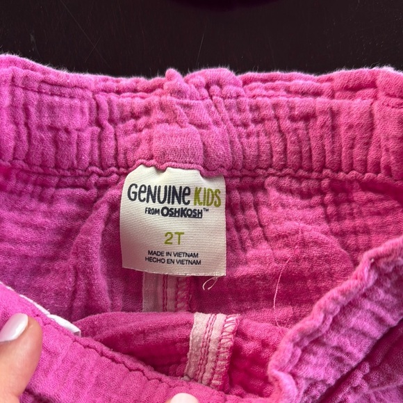 OshKosh B'gosh Pink Matching Set with Gingham Pattern - Picture 2 of 3